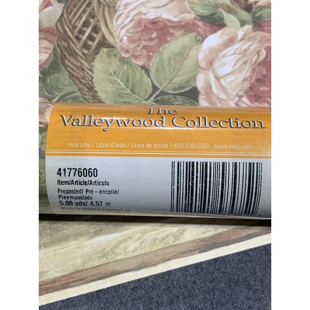 Wallpaper Border Basket Weave Flowers Grapes Fruit The Valley Collection